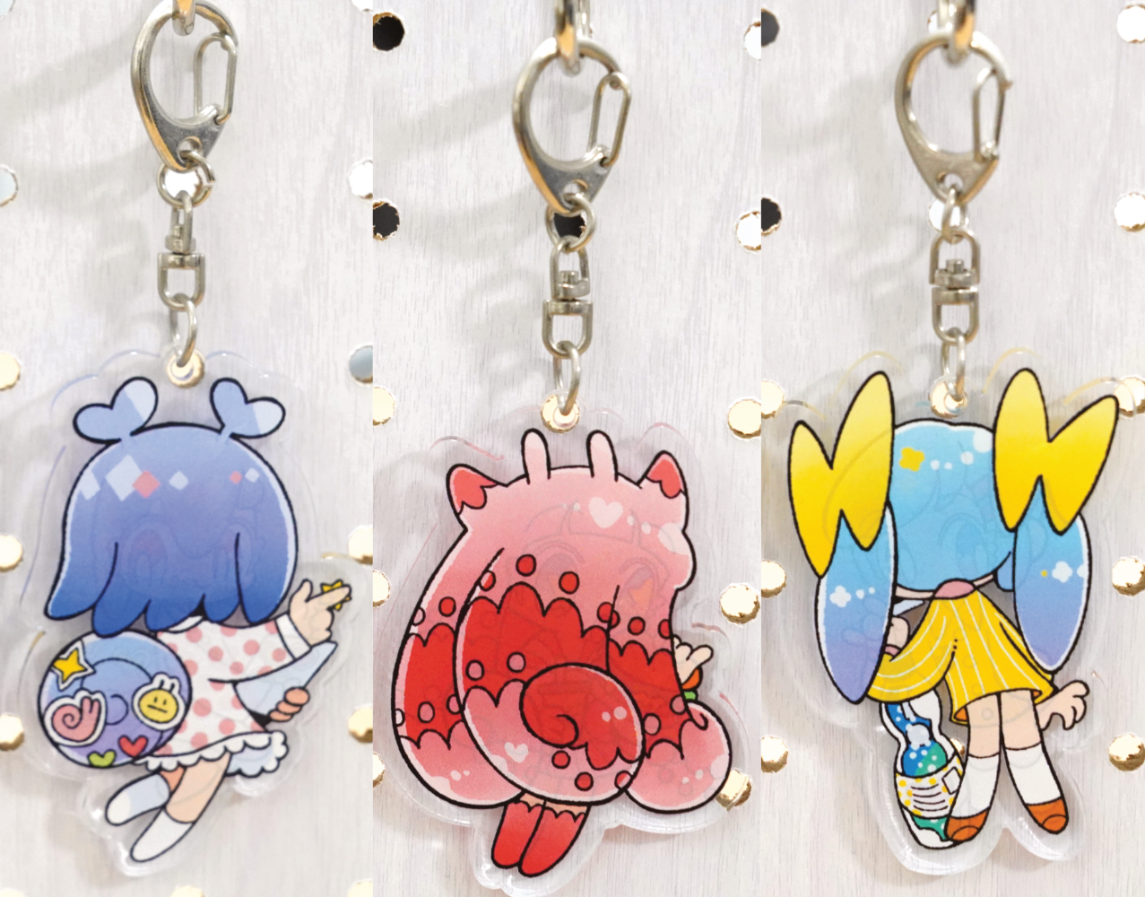 Set of 3 Acrylic Keychains